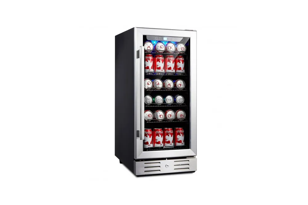 Kalamera 12'' Wine Refrigerator 18 Bottle Built-In or Freestanding with Stainless Steel & Double-Layer Tempered Glass Door