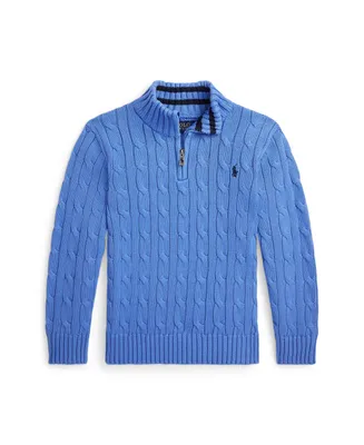 Polo Ralph Lauren Toddler and Little Boys Cable-Knit Cotton Quarter-Zip Sweater