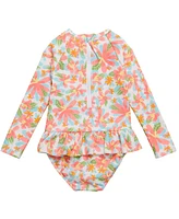 Snapper Rock Little Girls Hawaiian Luau Sustainable Ls Surf Suit