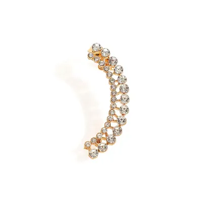 Sohi Women's Silver Embellished Cluster Ear cuff Earrings