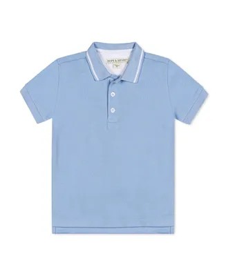 Hope & Henry Baby Boys Organic Short Sleeve Knit Pique Polo Shirt