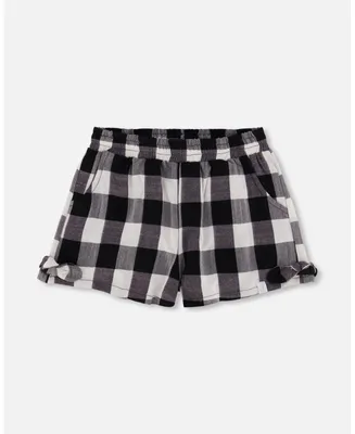 Girl Short With Knots Vichy Black And White