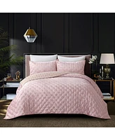 Grace Living Prudence Velvet 3pc Full/Queen Comforter Set