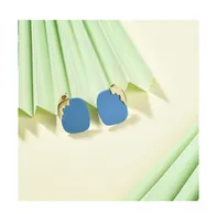 Sohi Women's Blue Geometric Stud Earrings