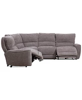 Closeout! Deklyn 116" 4-Pc. Zero Gravity Fabric Sectional with 2 Power Recliners, Created for Macy's