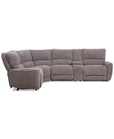 Closeout! Deklyn 129" 5-Pc. Zero Gravity Fabric Sectional with 2 Power Recliners & 1 Console, Created for Macy's