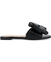 Journee Collection Women's Fayre Wide Width Oversized Bow Slip On Flat Sandals