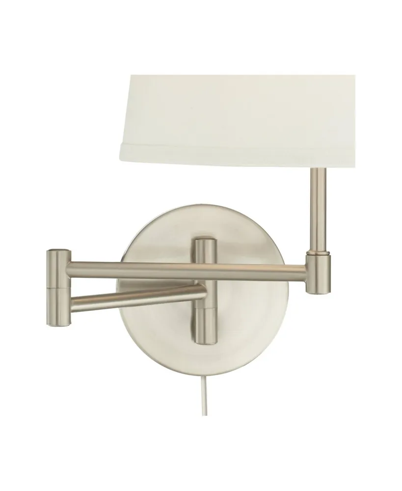 Oray Modern Swing Arm Wall Lamps Set of 2 Brushed Nickel Plug