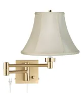 Alta Swing Arm Wall Mounted Lamp Warm Antique Brass Plug