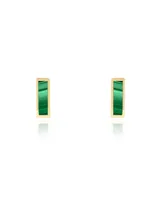 The Lovery Malachite Bar Stud Earrings