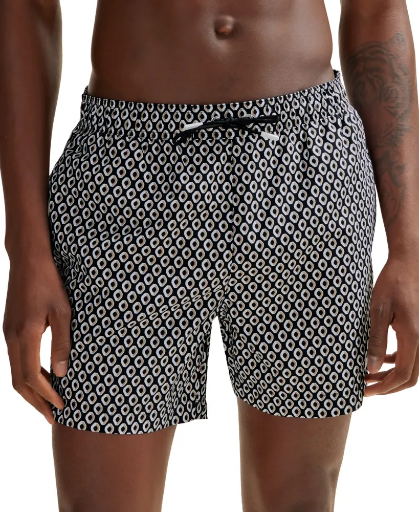 Boss by Hugo Men's Micro-Print Quick-Drying Swim Shorts