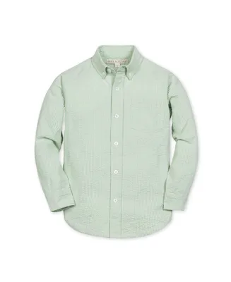 Hope & Henry Baby Boys Organic Long Sleeve Seersucker Button Down Shirt