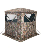 Sugift 2-3 Person Hunting Blind Portable Pop Up Ground Tent with Carry Bag and Storage Pocket