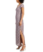 Connected Women's Sequined-Lace Maxi Dress