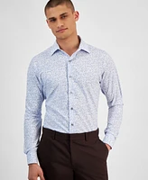 Alfani Men's Slim-Fit 4-Way Stretch Textured Dress Shirt, Created for Macy's