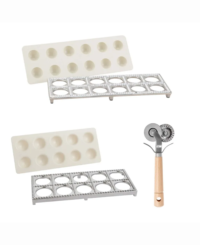 Fante's 5-Piece Ravioli Maker and Double Pastry Ravioli Pasta Dough Cutter Set, The Italian Market Original Since 1906