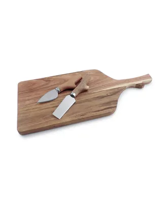 3 Piece Acacia Paddle Board and Knife Set