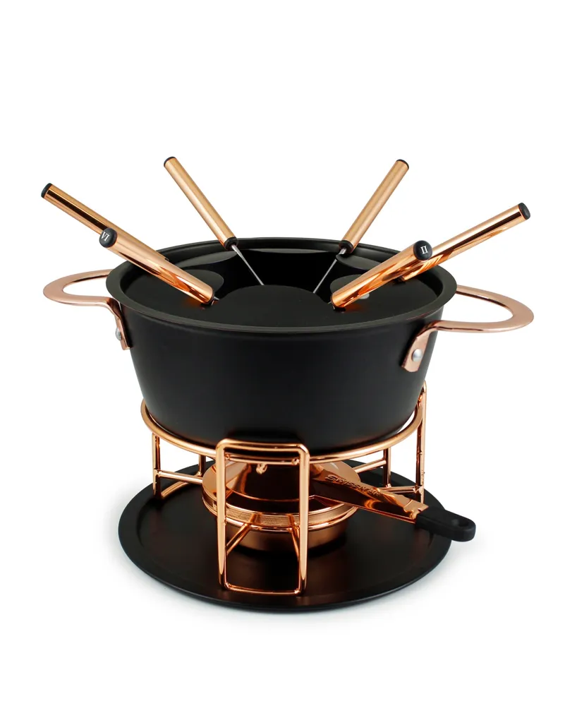 Real 11 Piece Cast Aluminum Fondue Set