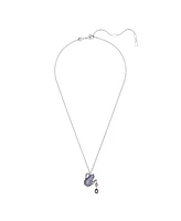 Swarovski Teapot, Purple, Rhodium Plated Alice In Wonderland Pendant Necklace