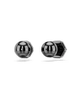 Swarovski Round Cut, White, Ruthenium Plated Numina Stud Earrings