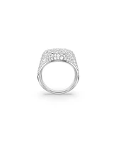 Swarovski White, Rhodium Plated Meteora Cocktail Ring