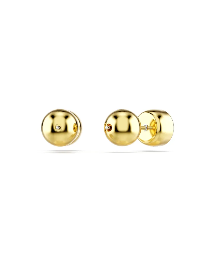 Swarovski Round Cut, White, Gold-Tone Imber Stud Earrings
