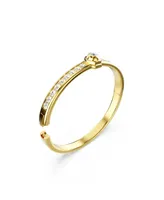 Swarovski Round Cut, White, Gold-Tone Numina Bangle Bracelet