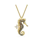 Swarovski Crystal Swarovski Imitation Pearls, Seahorse, Blue, Gold-Tone Idyllia Pendant Necklace