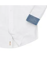 Hope & Henry Boys' Linen Classic Button Down Shirt, Kids