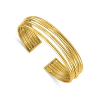 18k Yellow Gold Multi-row Cuff Bangle Bracelet