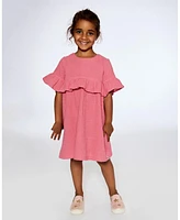 Girl Muslin Dress With Frill Cherry - Toddler|Child