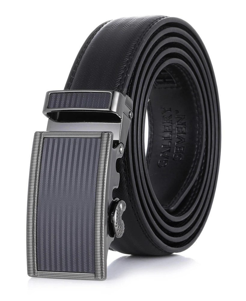 Men's Zigzag Leather Ratchet Belt