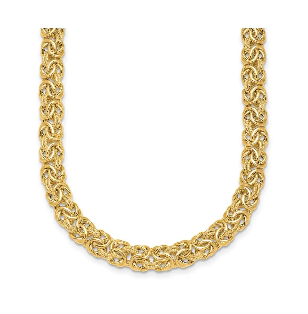 18k Yellow Gold Textured Byzantine Necklace