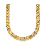 18k Yellow Gold Textured Byzantine Necklace