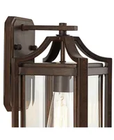 Rockford Farmhouse Rustic Outdoor Wall Light Fixture Bronze Iron 12 1/2" Clear Beveled Glass Panel for Exterior House Porch Patio Outside Deck Garage