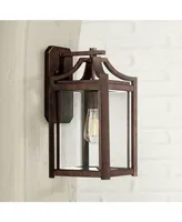 Rockford Farmhouse Rustic Outdoor Wall Light Fixture Bronze Iron 16 1/4" Clear Beveled Glass Panel for Exterior House Porch Patio Outside Deck Garage