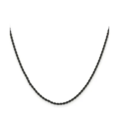 Chisel Polished Black Ip-plated 1.5mm Rope Chain Necklace