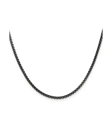 Chisel Polished Blue and Grey Ip-plated 2.5mm Box Chain Necklace