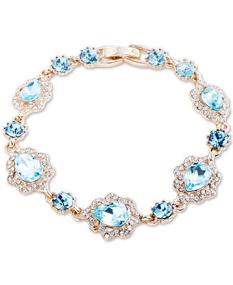 Marchesa Gold-Tone Round & Pear-Shape Crystal Flex Bracelet