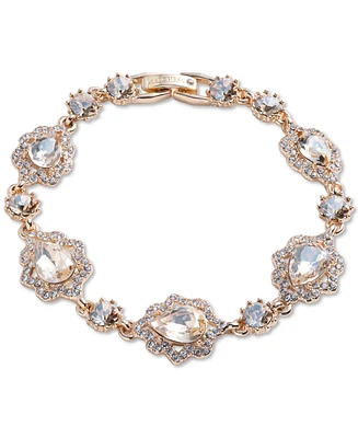 Marchesa Gold-Tone Round & Pear-Shape Crystal Flex Bracelet