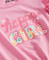 Epic Threads Toddler & Little Girls Happy Girl Graphic Tie-Front T-Shirt, Created for Macy's