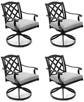 Wythburn Mix and Match Lattice Outdoor Swivel Chairs, Set of 4, Created for Macy's