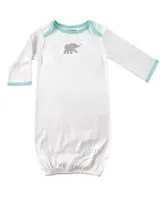 Luvable Friends Baby Unisex Cotton Gowns, Elephant, 0-6 Months