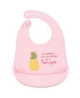 Hudson Baby Infant Girl Silicone Bibs 2pk, Fruits, One Size