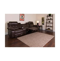 3-Seat Reclining Theater Seating Unit With Straight Cup Holders