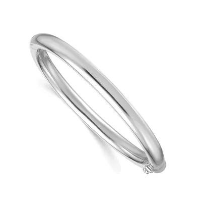 18K White Gold 6.3mm Hinged Bangle Bracelet