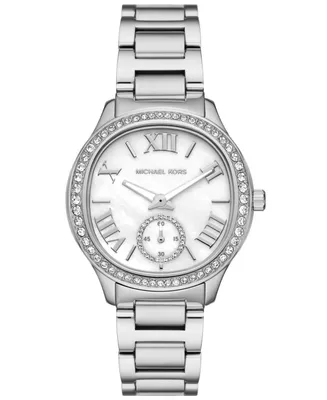 Michael Kors Women's Sage Three-Hand Silver-Tone Stainless Steel Watch 38mm