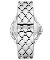 Michael Kors Women's Camille Three-Hand Silver-Tone Stainless Steel Watch 43mm - Silver