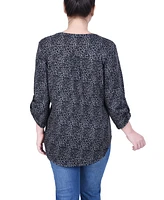 Ny Collection Women's 3/4 Roll Sleeve Top