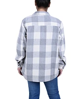 Ny Collection Women's Long Sleeve Twill Shirt Jacket